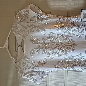 White sequined dress
